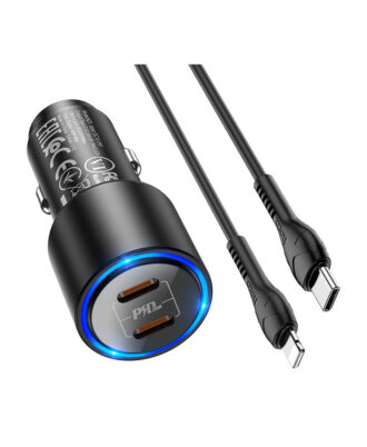 SMARTPHONES PERU VENTA DE EQUIPOS Y SERVICIO TECNICO 0000 0062 Car Charger Hoco Dual Tipo C a Lightning 40w NZ3