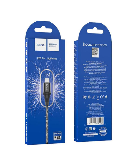 SMARTPHONES PERU VENTA DE EQUIPOS Y SERVICIO TECNICO 08 Cable Hoco X50 USB a Lightning 1M